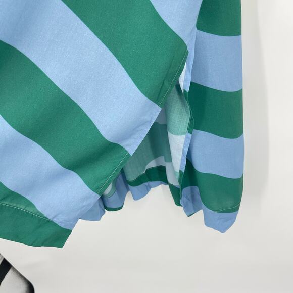 Haremlique a la Mer | Oblique Blue Green Evil Eye Striped Kaftan Maxi Coverup M - Picture 7 of 14